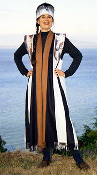 Felted Alpaca Hat and Epaulets & Alpaca Panel Coat